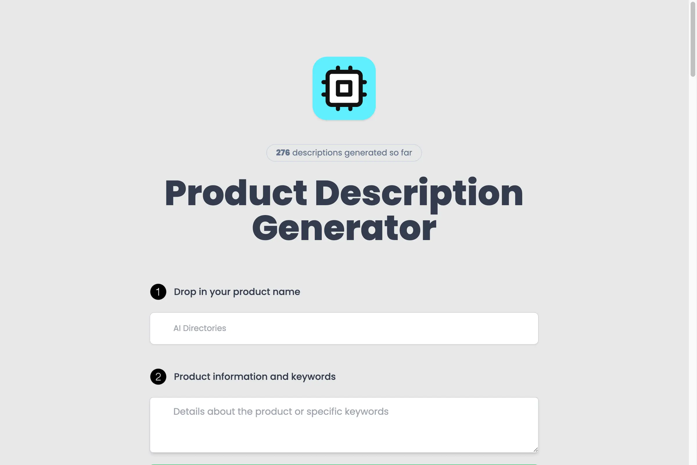 Free Product Description Generator | AI Directories